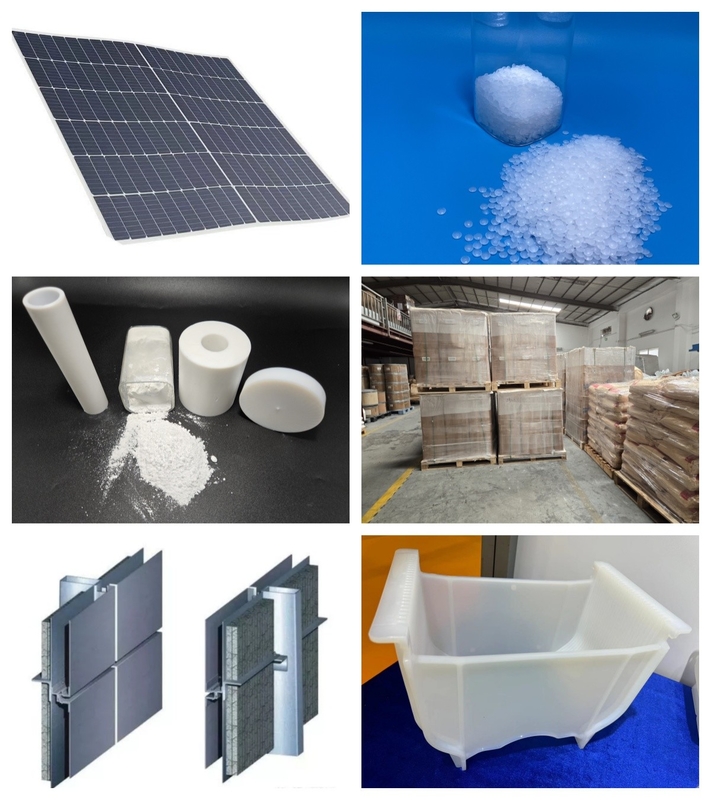 Resistência à tração 50-60 MPa Pellets PVDF, Grânulos Limpios PVDF Para Moldura por Extrusão